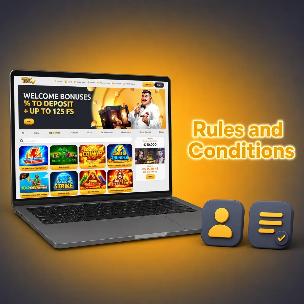 HandofLuck Terms and Conditions outlining UK player rules for sportsbook and casino accounts, bonuses, and withdrawals