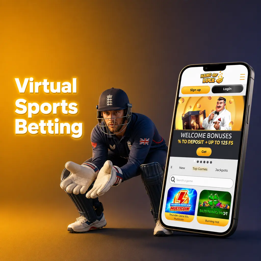 Virtual sports betting on HandofLuck featuring football, horse racing, greyhound racing and motor racing markets
